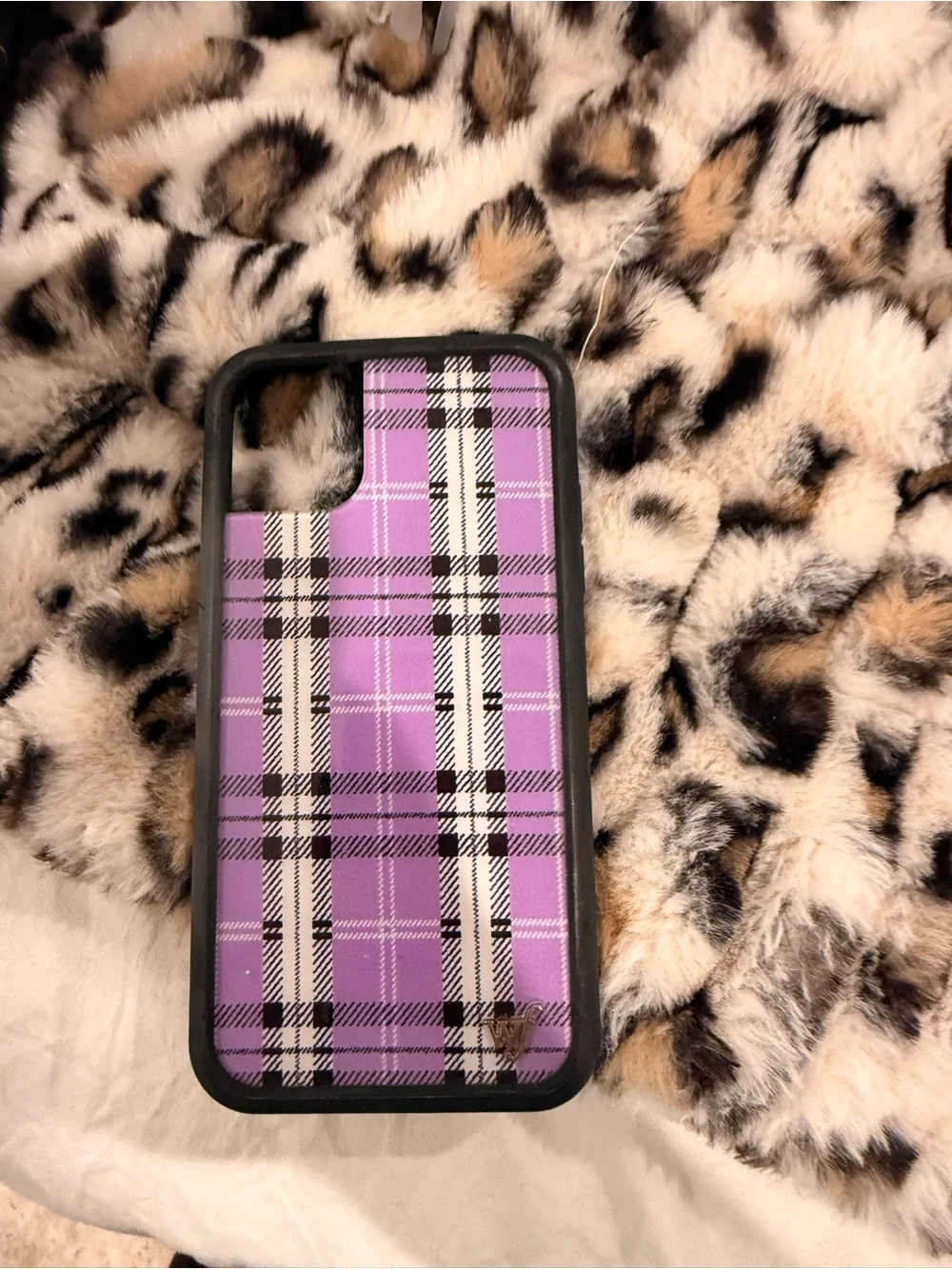 Wildflowers Purple Plaid Phone Case with Black Bumper - Picture 1 of 1